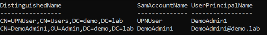 Establecer el valor UPN de UPNUser en el SamAccountName del destinatario
