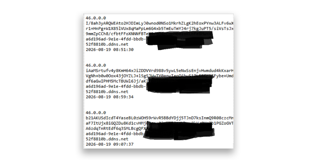 Log of victims infected with Tonnerre exfiltration records from August 19, 2026