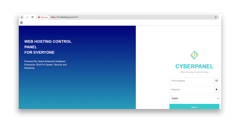 Home page of the May 2026, C2 server