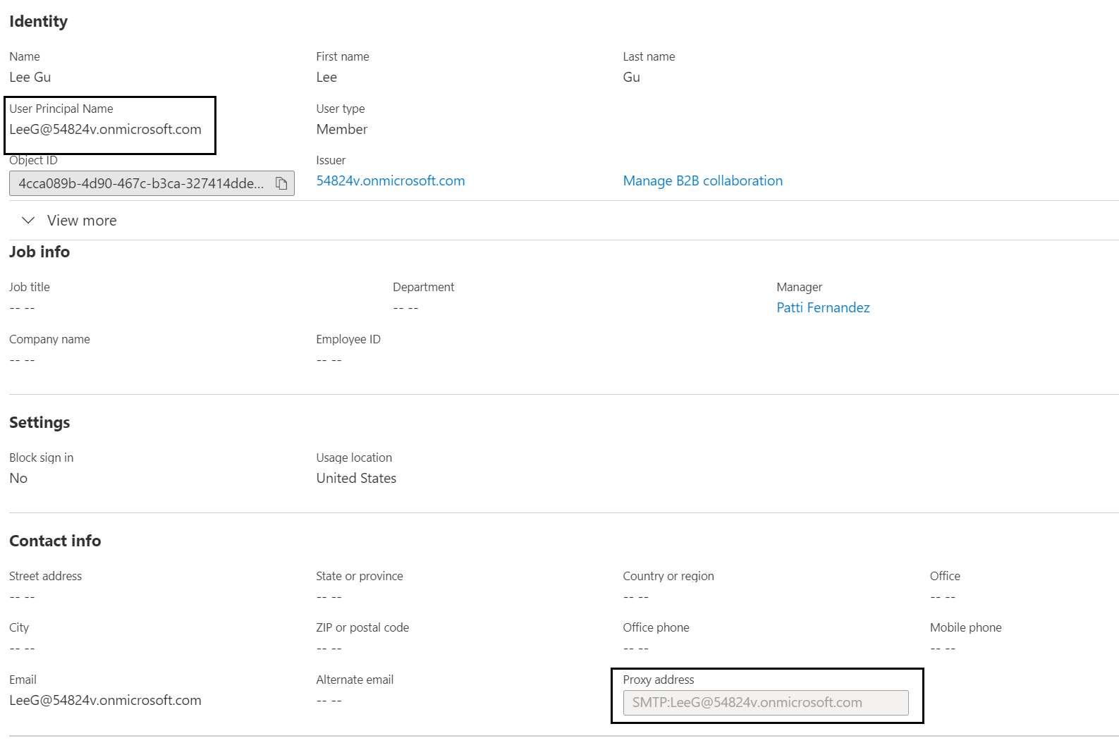 SMTP Matching: Azure AD user properties