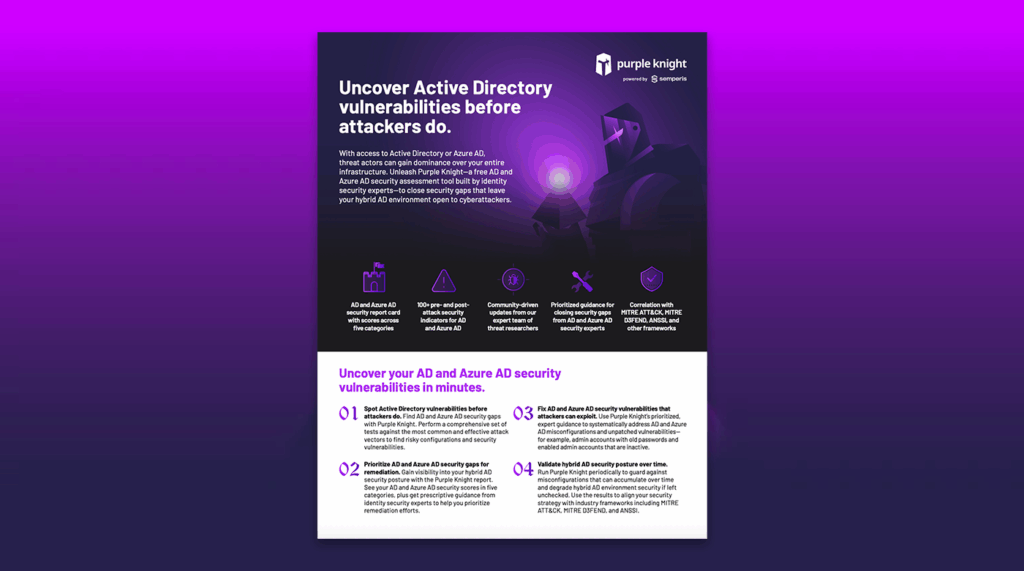 Uncover Active Directory Vulnerabilities before Attackers Do with Purple Knight